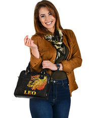 Sun In Leo Zodiac Shoulder Handbag Polynesian Tattoo Simple - Orange Black - Polynesian Pride