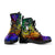 Yap Leather Boots - Rainbow Polynesian Pattern - Polynesian Pride