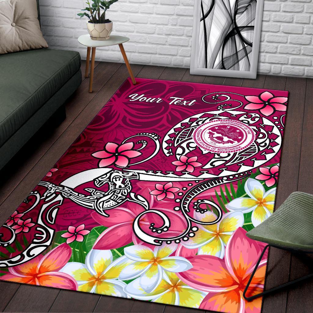 FSM Custom Personalised Area Rug - Turtle Plumeria (PINK) - Polynesian Pride