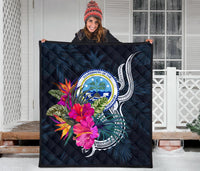 Federated States of Micronesia Premium Quilt - Tropical Flower - Polynesian Pride
