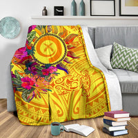 Polynesian Blankets - Vanuatu Symbols With Hibiscus - Polynesian Pride