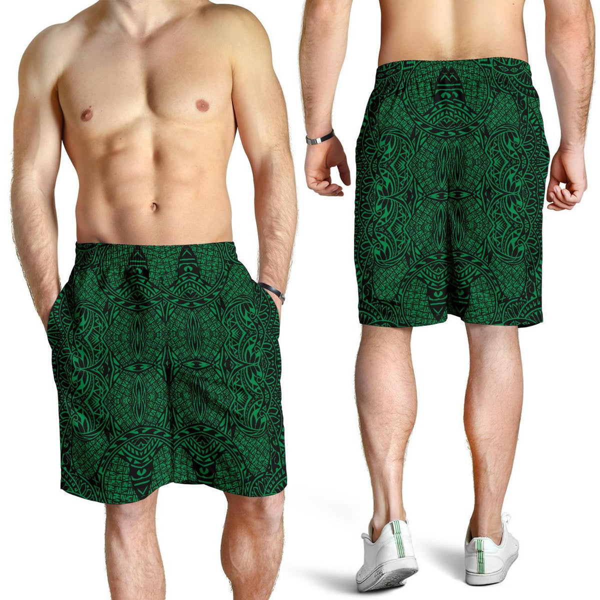 Polynesian Lauhala Mix Green Men's Short - Polynesian Pride