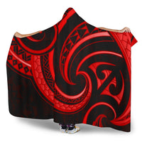 New Zealand Maori Mangopare Hooded Blanket Polynesian - Red - Polynesian Pride