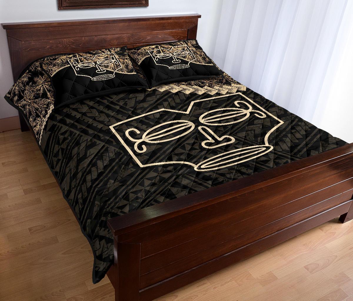 Marquesas Islands Polynesian Quilt Bed Set Golden Coconut - Polynesian Pride