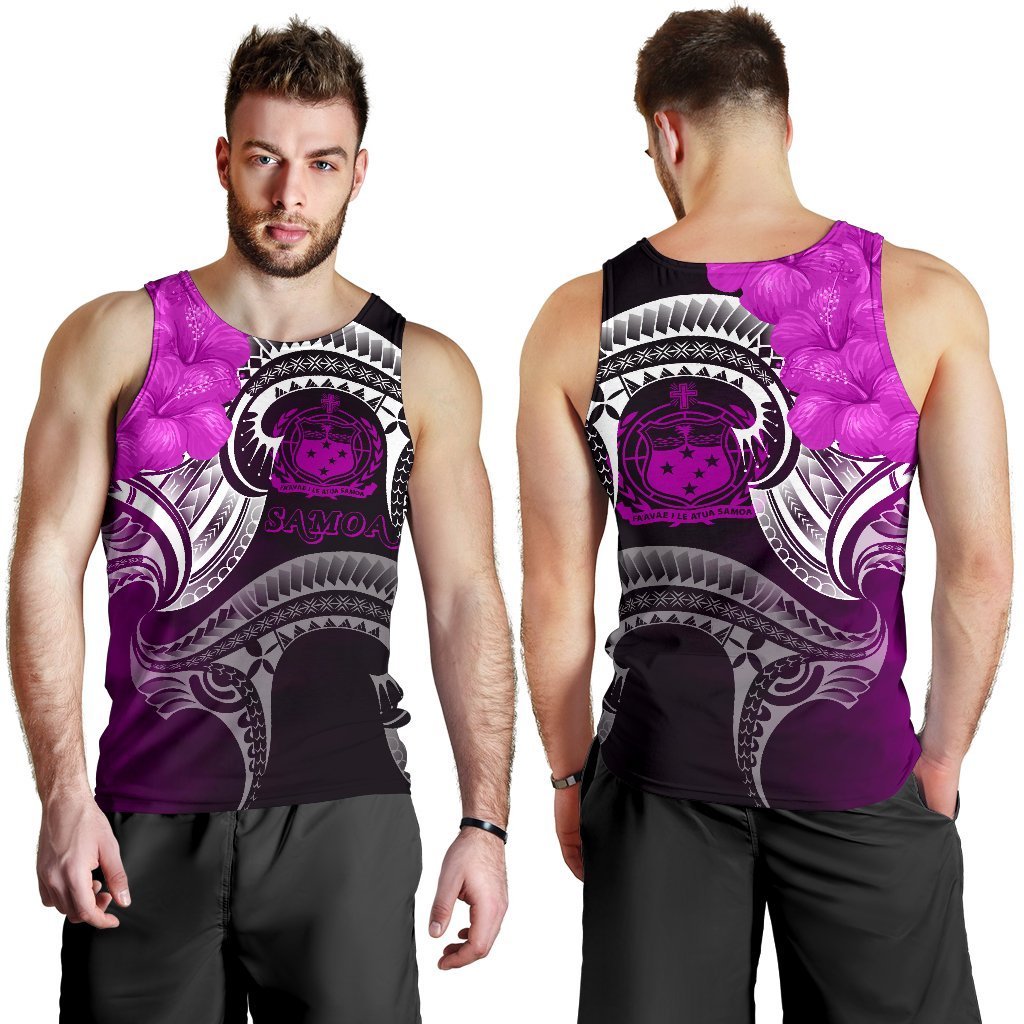 Samoa Men's Tank Top - Samoa Seal Wave Style (Pink) BN18 - Polynesian Pride
