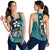 Pohnpei Micronesia Women's Racerback Tank Turquoise - Turtle With Hook Turquoise - Polynesian Pride