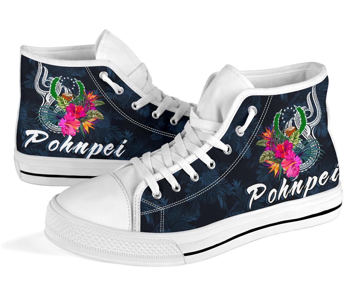 Pohnpei Micronesia High Top Shoes - Tropical Flower - Polynesian Pride