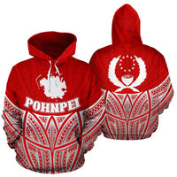 Pohnpei Polynesian Hoodie Red Pride Map nd Seal Unisex Red - Polynesian Pride