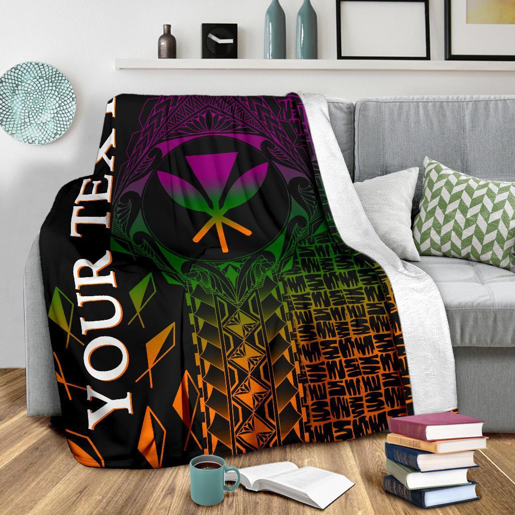 Hawaii Custom Personalised Premium Blanket - Kanaka Maoli Rocket Style - Polynesian Pride