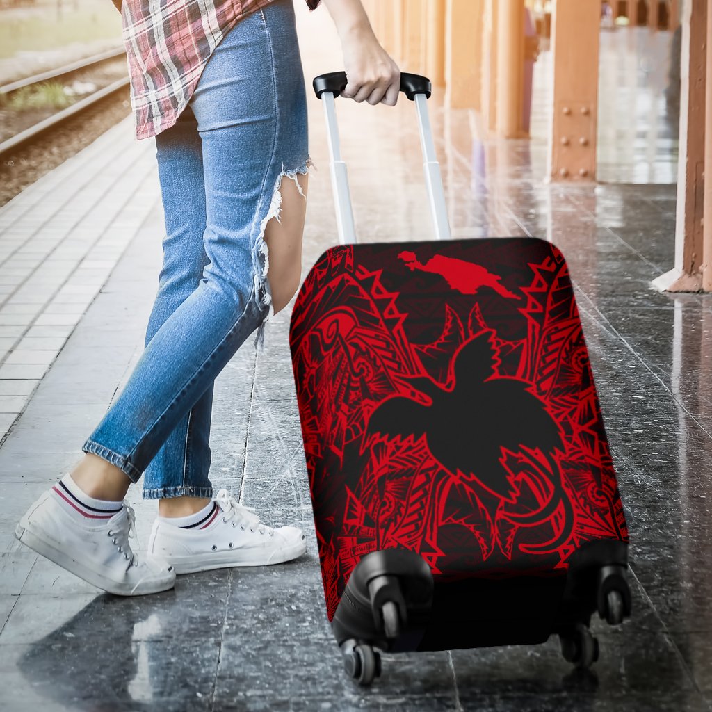 Papua New Guinea Polynesian Luggage Covers Map Red - Polynesian Pride
