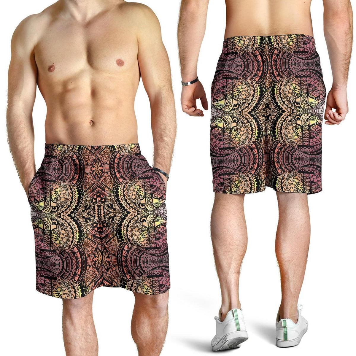 Polynesian Symmetry Brown Men's Short - Polynesian Pride