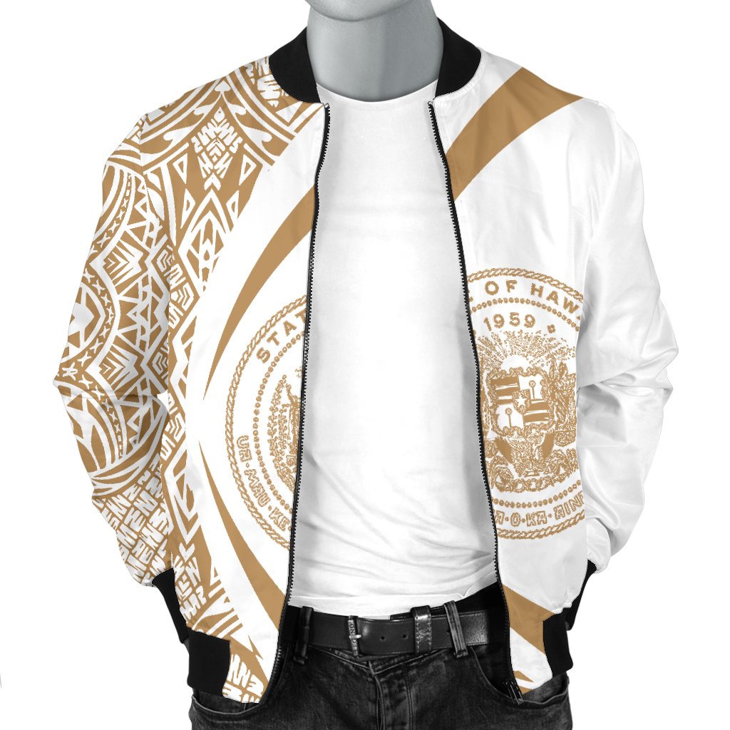 Hawaii Coat Of Arm Polynesian Men's Bomber Jacket - Circle Style 05 - Polynesian Pride