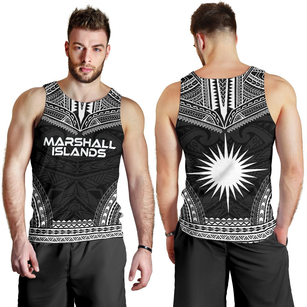 Marshall Islands Men's Tank Top - Polynesian Chief Black Version - Polynesian Pride