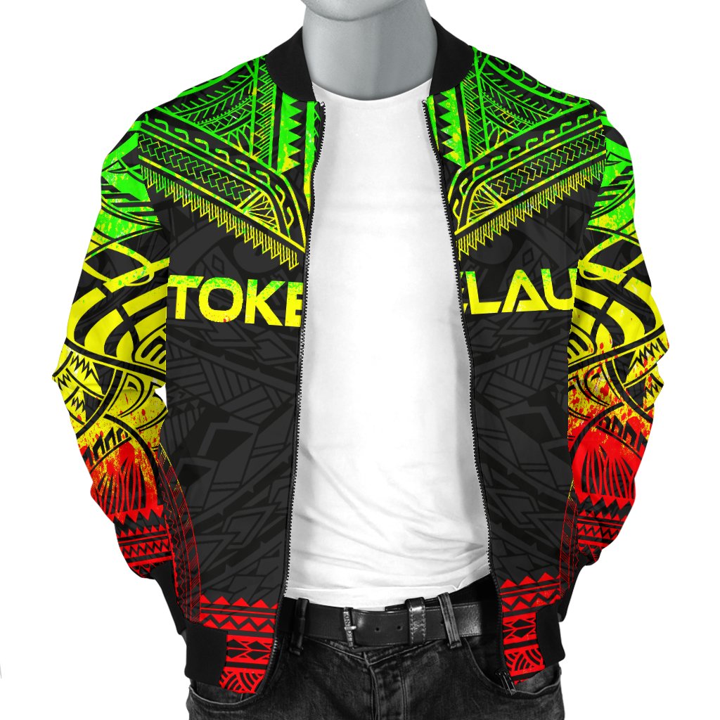 Tokelau Polynesian Chief Men's Bomber Jacket - Reggae Version - Polynesian Pride