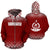 Vanuatu All Over Zip up Hoodie Fog Red Unisex Red - Polynesian Pride