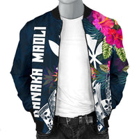 Hawaii Men's Bomber Jacket - Polynesian Hibiscus with Summer Vibes - Polynesian Pride