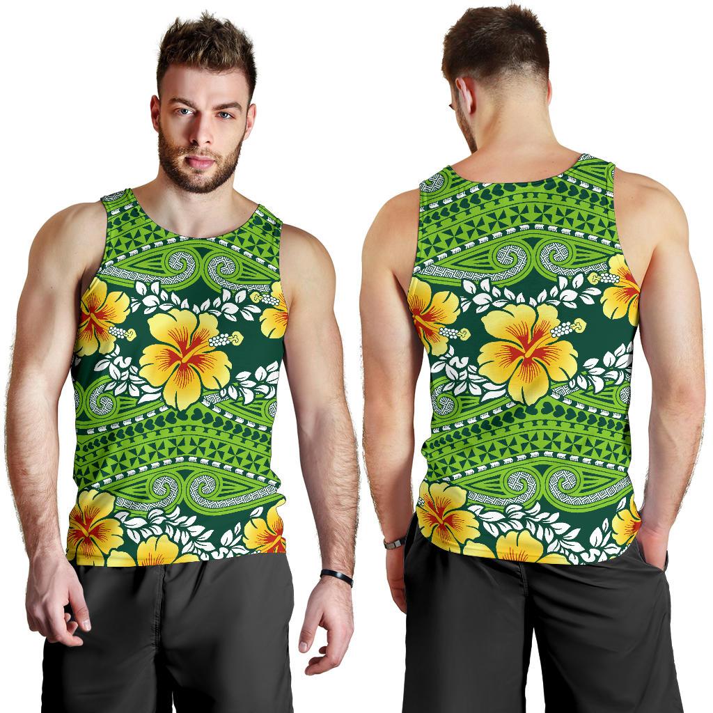 Polynesian Men Tank Top - Polynesian Hibiscus Patterns - Polynesian Pride