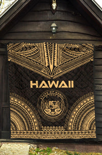 Hawaii Premium Quilt - Hawaii Seal Polynesian Chief Gold Version - Polynesian Pride