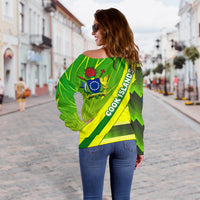 Cook Islands Women Off Shoulder Sweater Victorian Vibes - Polynesian Pride