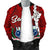 Samoa Polynesian Men's Bomber Jacket - Tribal Wave Tattoo Flag Color - Polynesian Pride