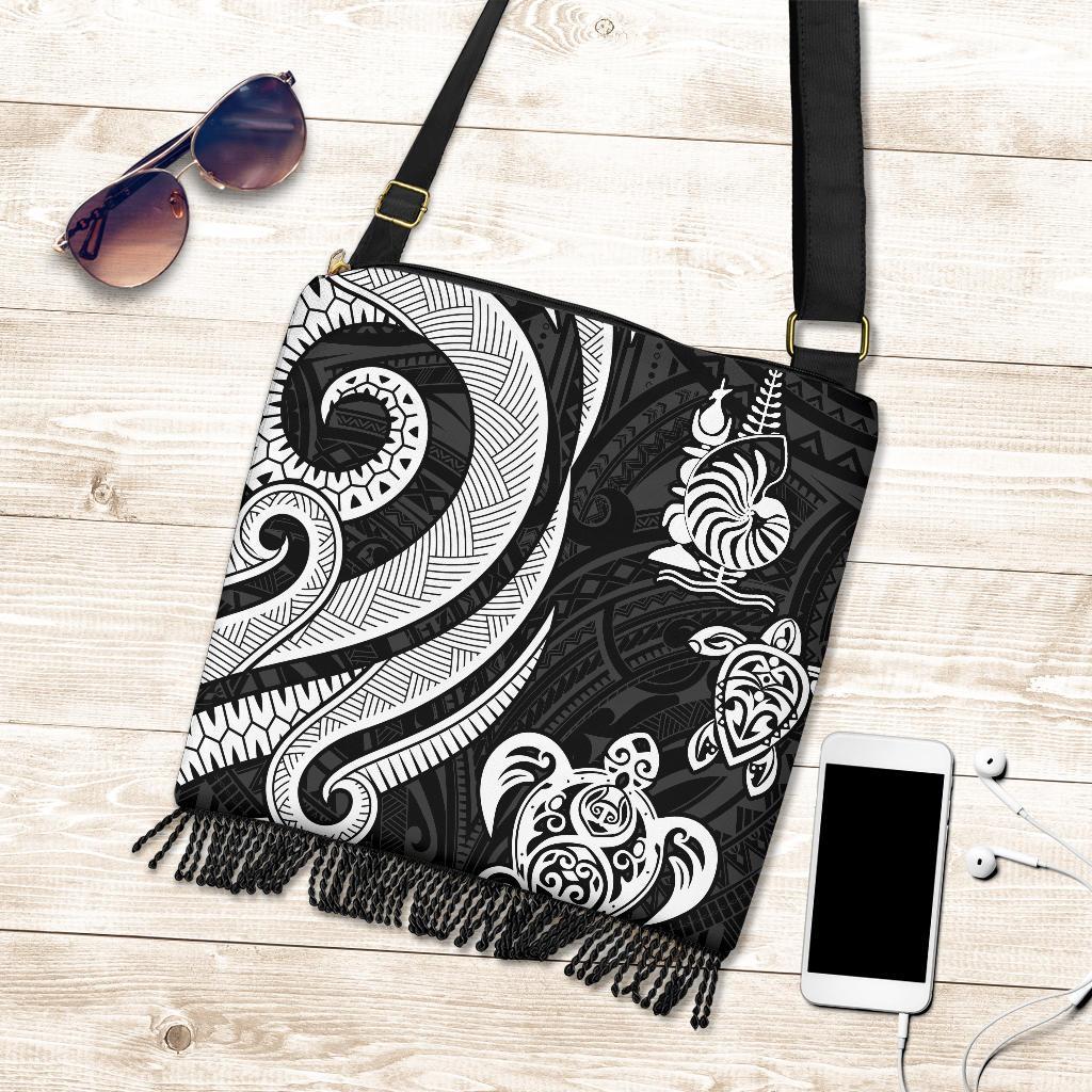 New Caledonia Boho Handbag - White Tentacle Turtle - Polynesian Pride