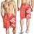 Hawaii Hibiscus Flower Polynesian Men's Shorts - Curtis Style - Orange - Polynesian Pride