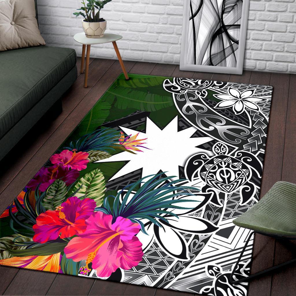 Nauru Area Rug - Turtle Plumeria Banana Leaf - Polynesian Pride