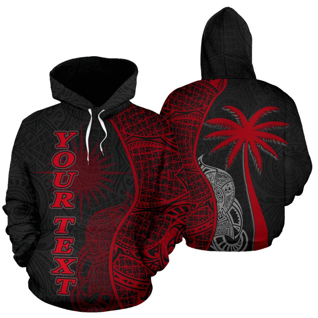Marshall Islands Polynesian Custom Hoodie Coconut Red Unisex Red - Polynesian Pride
