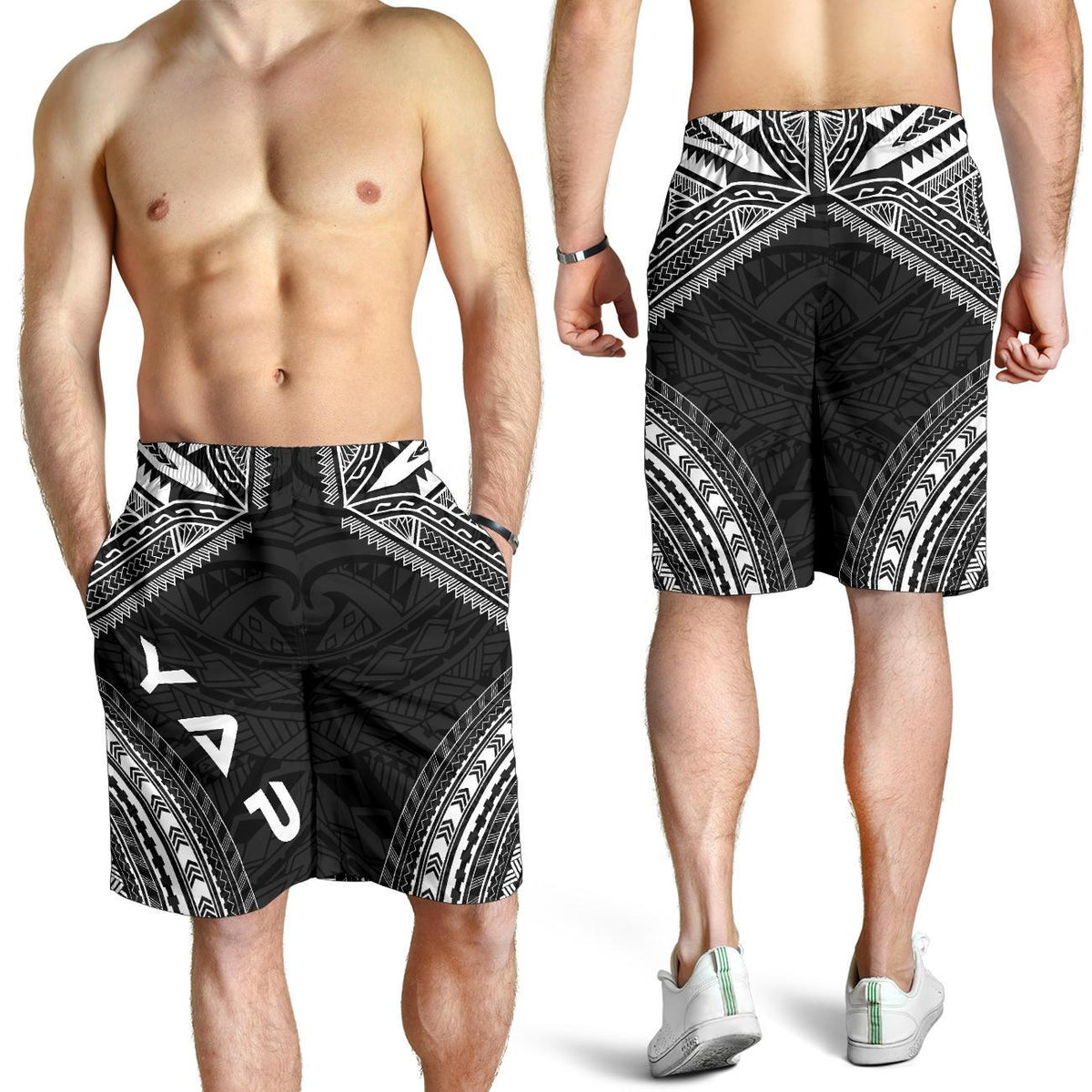 Yap Men's Shorts - Polynesian Chief Black Version - Polynesian Pride