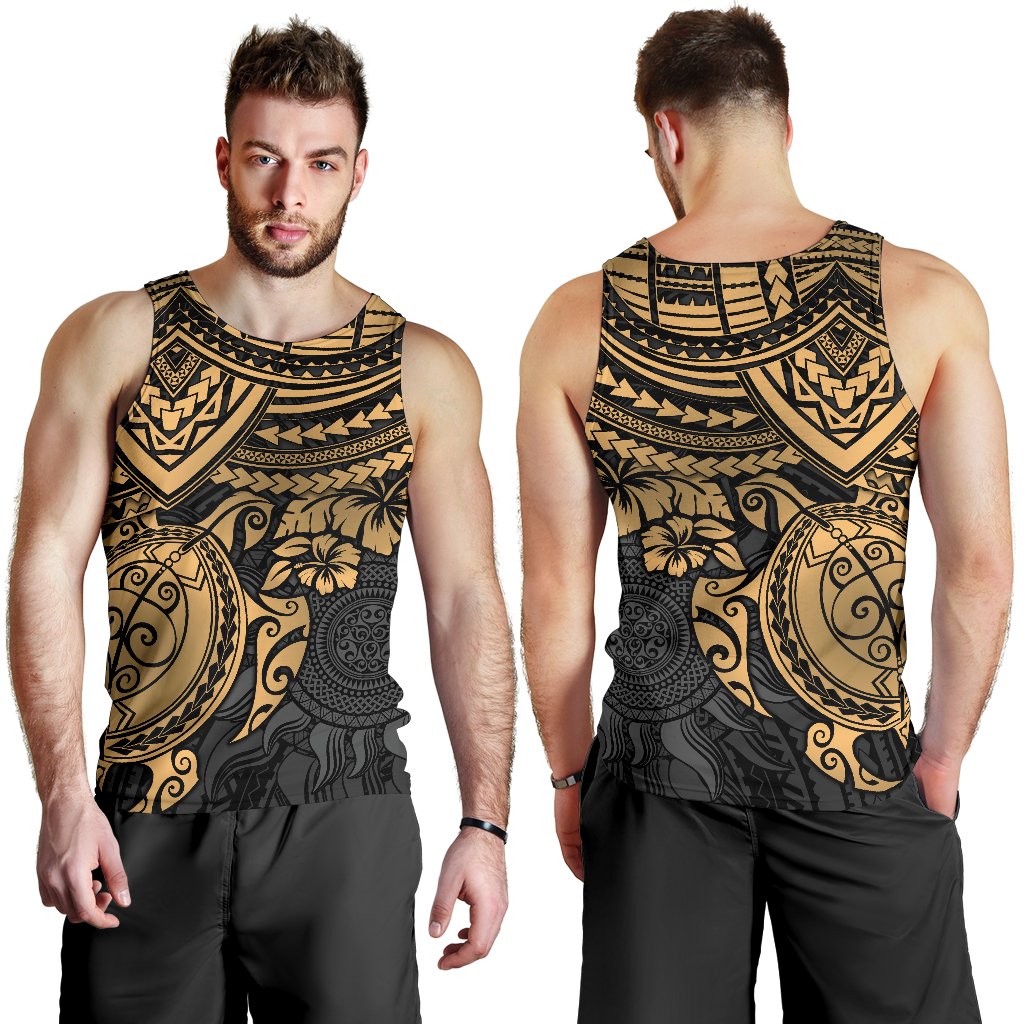 Polynesian Tank Top (Men) - Polynesian Golden Turtle - Polynesian Pride