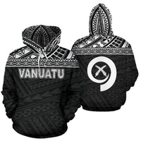 Vanuatu Polynesian Hoodie Black Unisex Black - Polynesian Pride