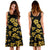 Polynesian Midi Dress - Black Gold Hibiscus - Polynesian Pride