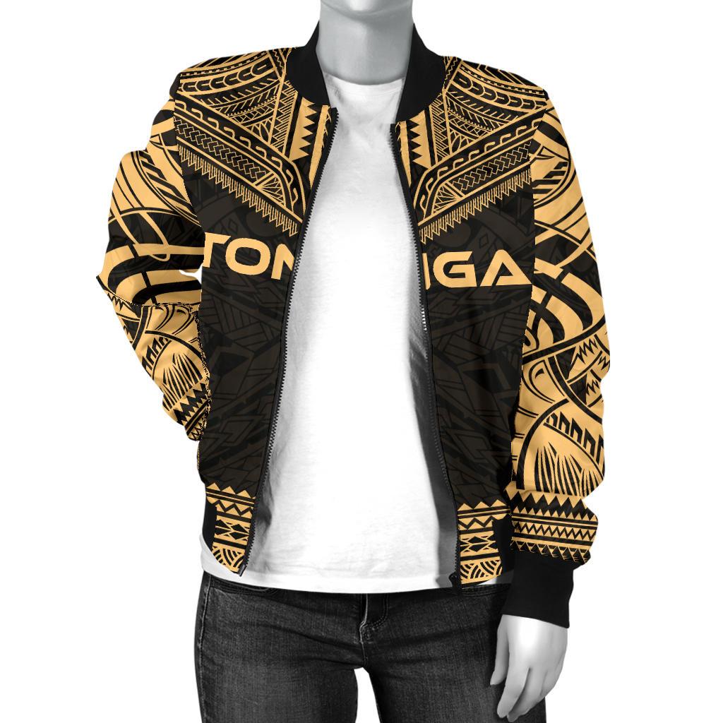 Tonga Polynesian Chief Women'S Bomber Jacket - Gold Version - Polynesian Pride