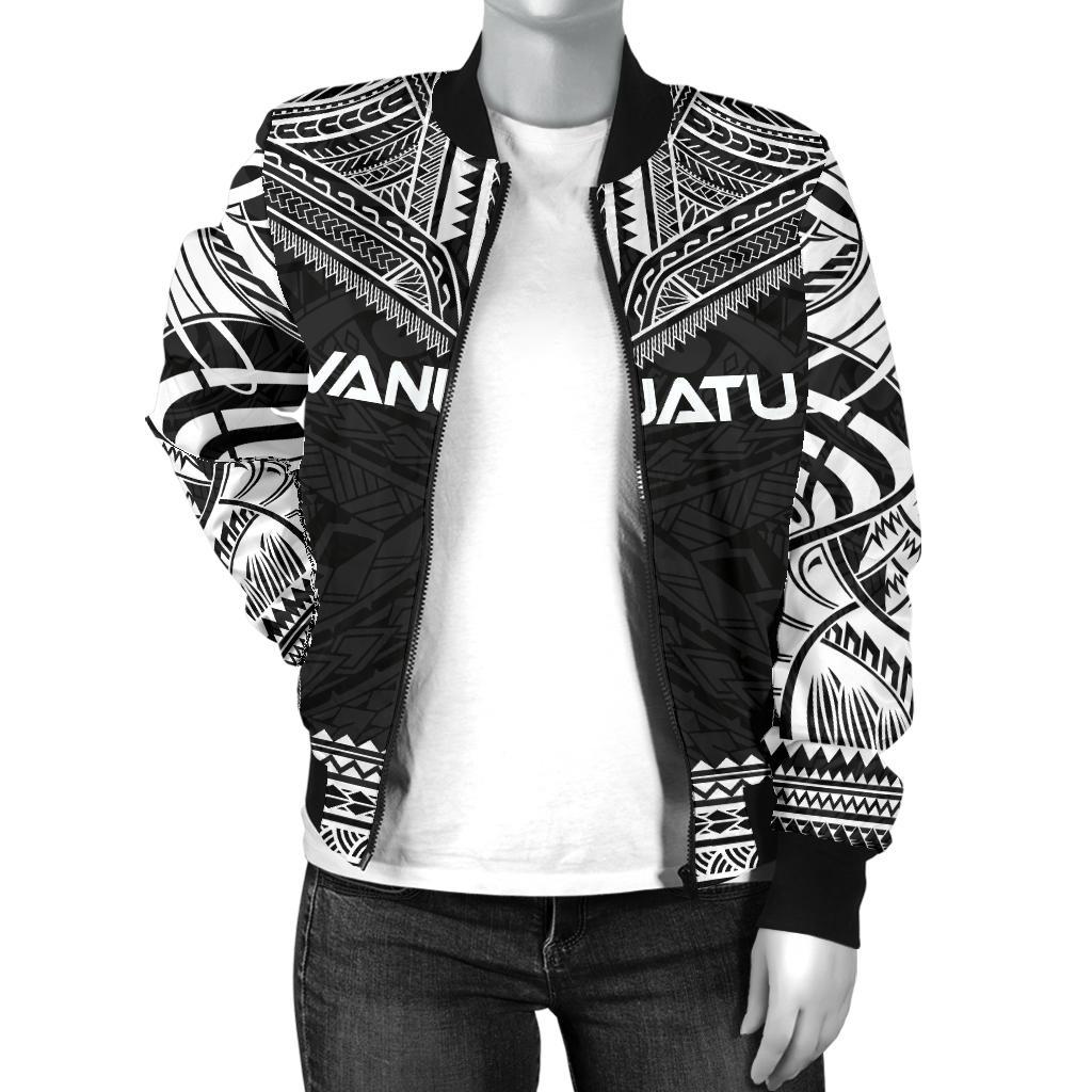 Vanuatu Polynesian Chief Women'S Bomber Jacket - Black Version - Polynesian Pride