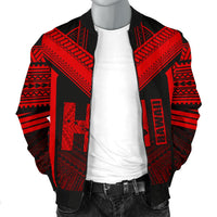 Hawaiian Kanaka Polynesian Men's Bomber Jacket Active Red - Polynesian Pride
