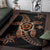 Kanaka Map Hibiscus Plumeria Turtle Art Polynesian Area Rug Orange AH - Polynesian Pride
