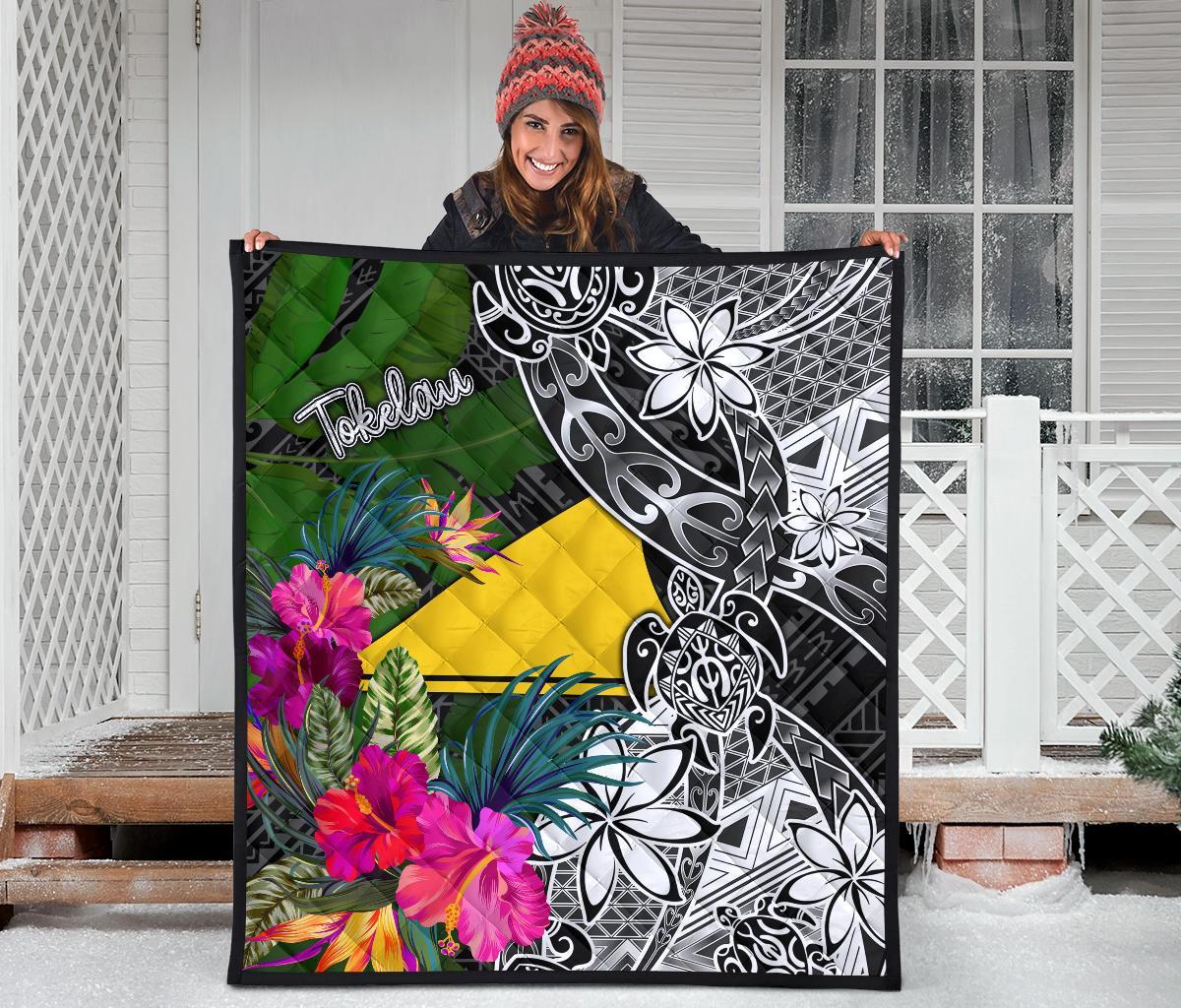 Tokelau Premium Quilt - Turtle Plumeria Banana Leaf - Polynesian Pride