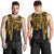 Pohnpei Men's Tank Top - Pohnpei Seal In Heartbeat Patterns Style (Gold) - Polynesian Pride