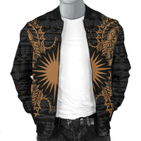 Marshall Islands Polynesian Men's Bomber Jacket Map Gold - Polynesian Pride