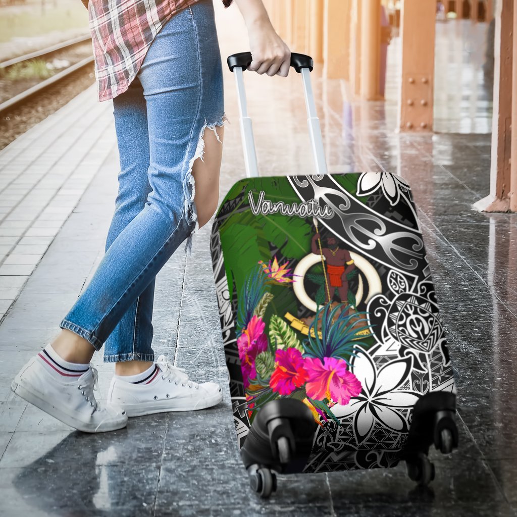 Vanuatu Luggage Covers - Turtle Plumeria Banana Leaf - Polynesian Pride