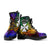 Wallis and Futuna Custom Personalised Leather Boots - Rainbow Polynesian Pattern - Polynesian Pride