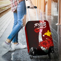 Papua New Guinea Polynesian Luggage Covers - Coat Of Arm With Hibiscus - Polynesian Pride