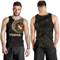 Tonga Polynesian Tattoo Style Tank Top A7 Men Gold - Polynesian Pride