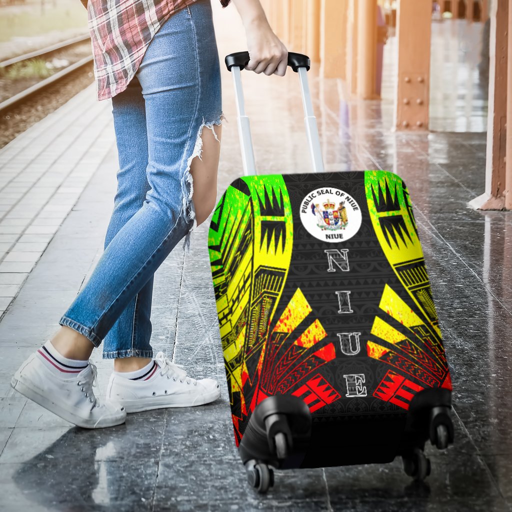 Niue Luggage Cover - Polynesian Tattoo Reggae - Polynesian Pride