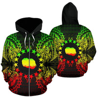 Cook Islands Polynesian All Over Zip up Hoodie Map Reggae Unisex Reggae - Polynesian Pride