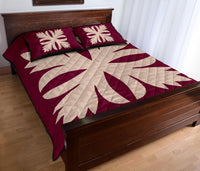 Hawaiian Royal Pattern Quilt Bed Set - Pink - C3 Style - Polynesian Pride
