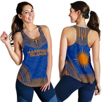 Marshall Islands Women's Racerback Tank - Polynesian Chief Flag Version - Polynesian Pride