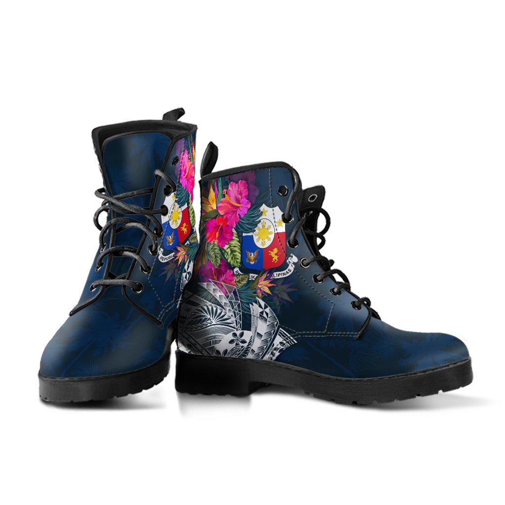 The Philippines Leather Boots - Summer Vibes Blue - Polynesian Pride