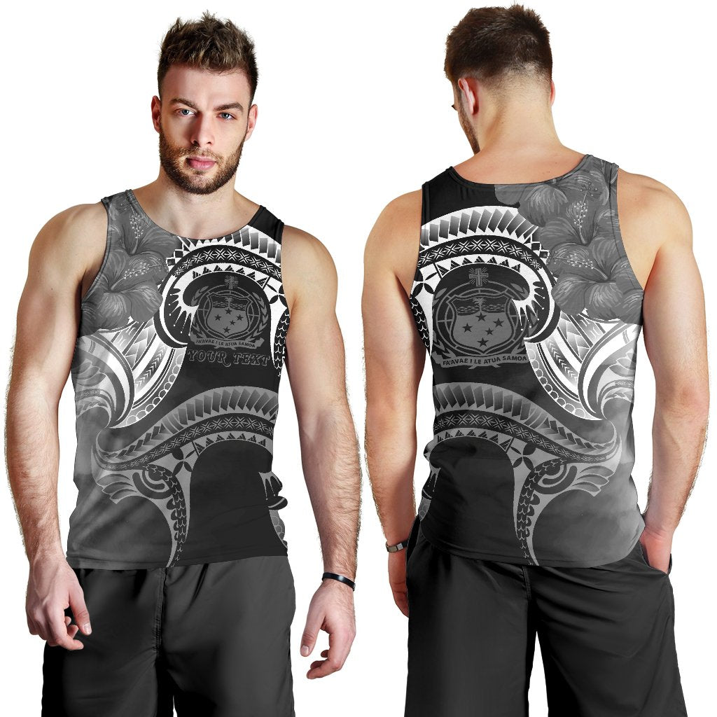 Samoa Custom Personalised Men's Tank Top - Samoa Seal Wave Style (Black) - Polynesian Pride