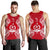 Vanuatu Polynesian Men Tank Top Map Red White - Polynesian Pride
